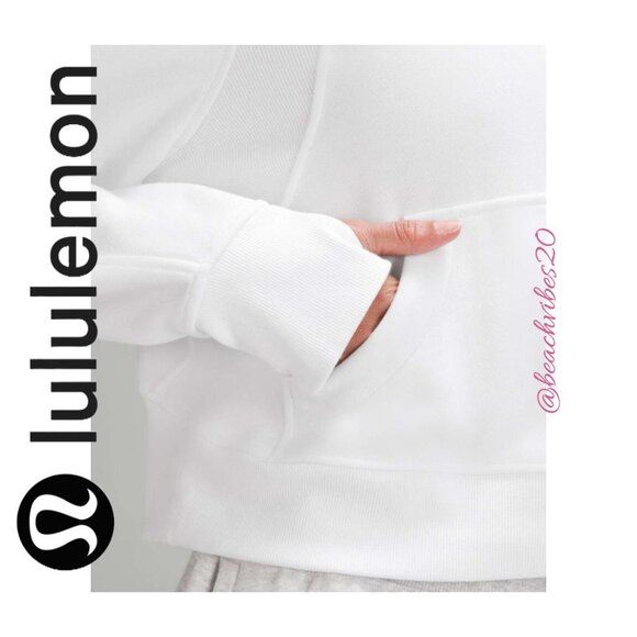 LULULEMON ATHLETICA Scuba Oversized Funnel-Neck Half Zip White M/L EUC LL-234 - Picture 6 of 12